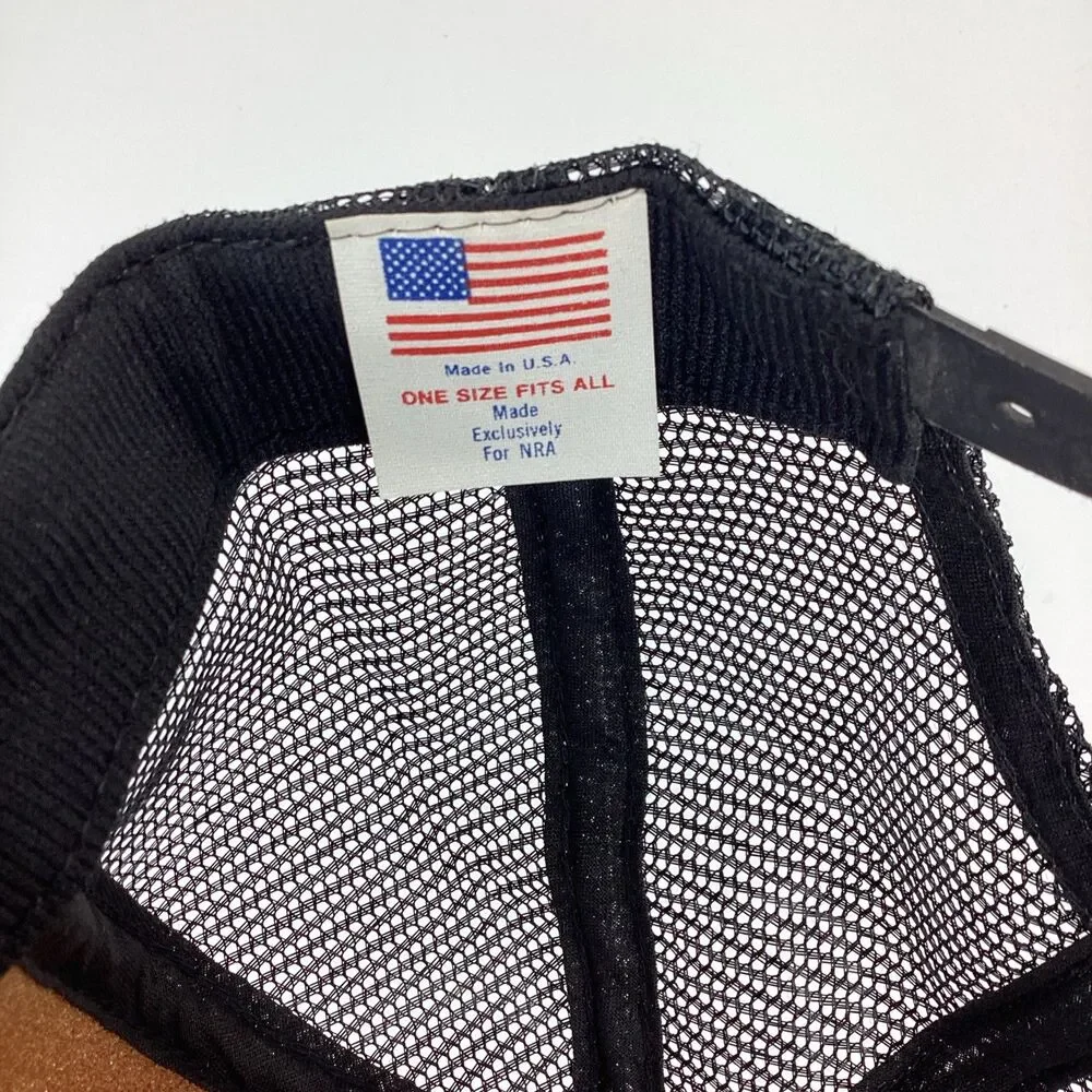 Vintage NRA Black Mesh Trucker Hat Snapback Made In USA One Size